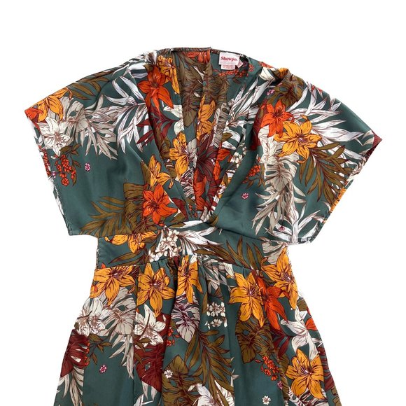 NWOT Women's Showpo Vacay Ready Maxi Dress in Teal Floral Satin AU 14 / AU XL - Picture 3 of 10